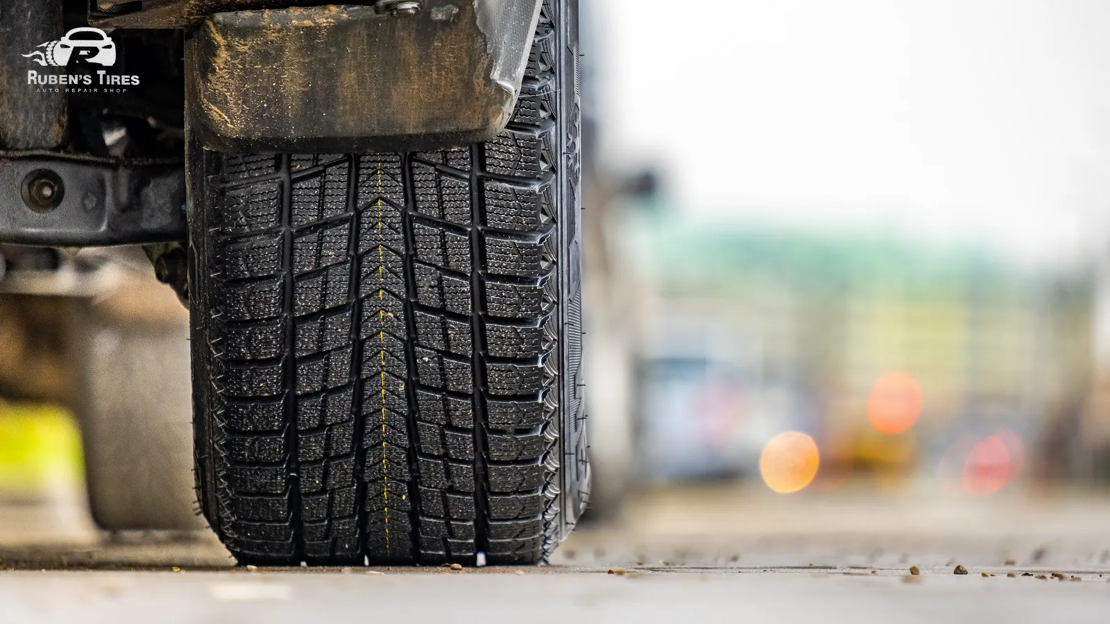 Close-up of a durable truck tire for rough terrains near Apopka.